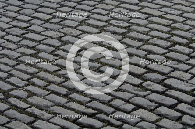 Cobbled street surface, Castlefield area, Manchester, c2009. Artist: Derek Kendall.