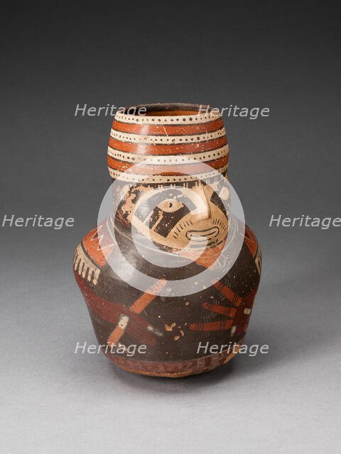 Jar in the Form of a Warrior Holding a Club and Other Weapons, 180 B.C./A.D. 500. Creator: Unknown.