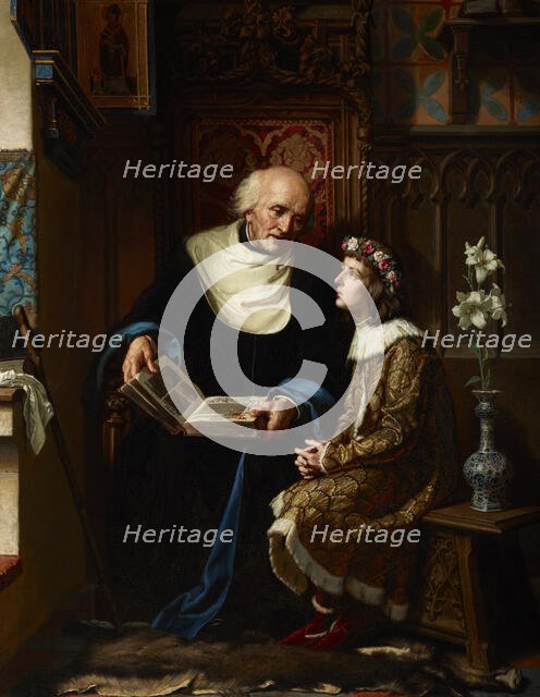 St Jan of Kety as a Teacher of St Casimir the Prince, 1890. Creator: Florian Cynk.