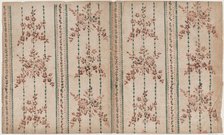 Book cover with two borders with floral patterns, 19th century. Creator: Anon.