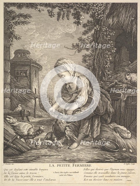 The Little Farm Girl, ca. 1753. Creator: Claude Augustin Duflos le Jeune.