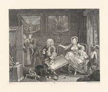 A Harlot's Progress. Plate 2: Moll is now a kept woman, the mistress of a wealthy merchant, 1732. Creator: Hogarth, William (1697-1764).