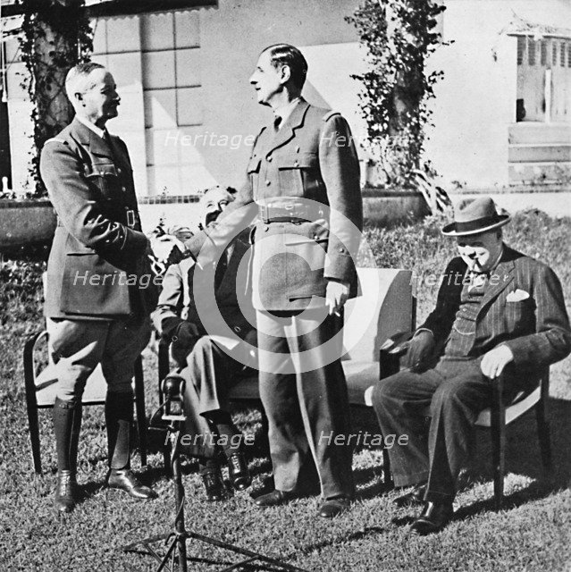 ''Henri Giraud and de Gaulle during the Casablanca Conference, January, 1943, (1945). Artist: Unknown.