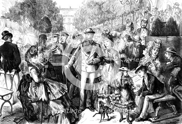 On the Kursaal Terrace, Hombourg-es-Monts, 1871. Creator: Joseph Swain.