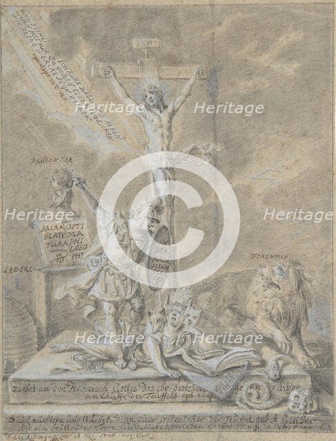 Allegory of Christian Virtues, 1746. Creator: Johann Elias Ridinger.
