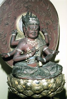 Figure of Aizen Myô-ô, a Buddhist adibuddha, Japanese. Artist: Unknown