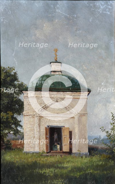 The Crypt Chapel of Mikhail Lermontov in Tarkhany, 1883. Artist: Mezentsov, A.S. (active 1880s)