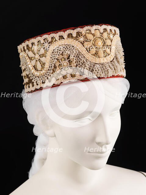 Headdress, Russian, early 19th century. Creator: Unknown.
