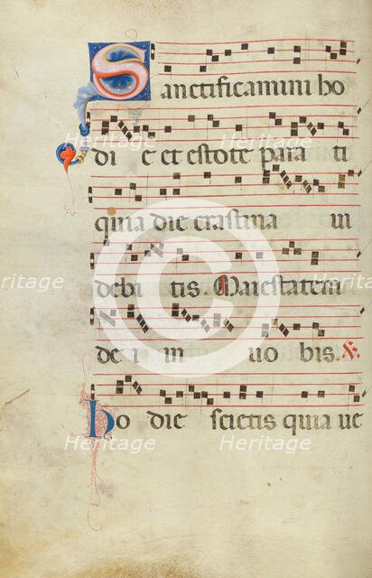 Decorated Initial S; Antiphonal, late 13th century. Creator: Unknown.