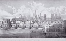 London Bridge (old), London, c1830. Artist: R Martin