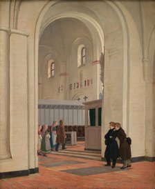 The Interior of St Bendt's Church at Ringsted, 1829. Creator: Constantin Hansen.