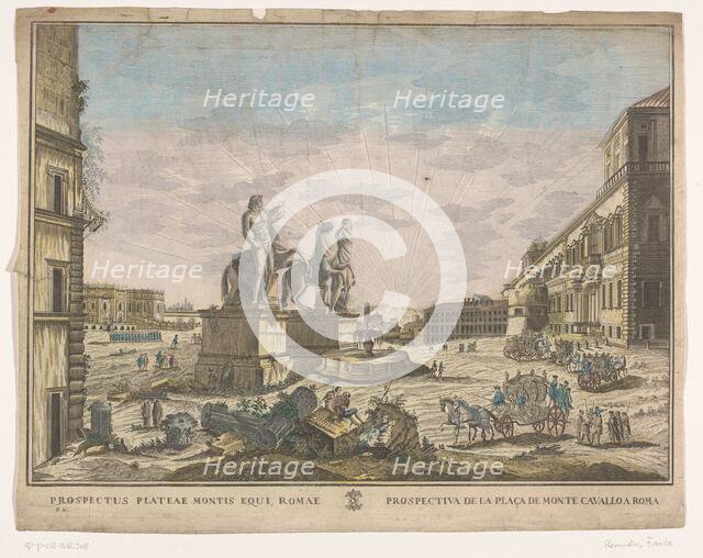 View of the Piazza del Quirinal in Rome, 1700-1799. Creator: Unknown.