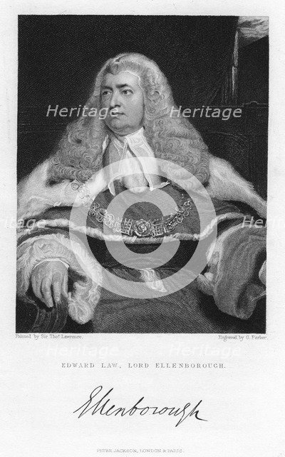 Edward Law, Lord Ellenborough, 19th century.Artist: G Parker