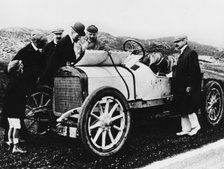 King Albert I of Belgium inspecting a car, c1909-c1913. Artist: Unknown