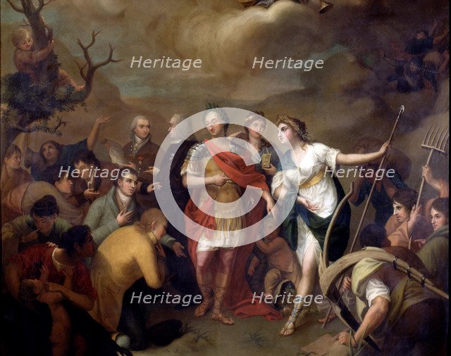  'Giving the land to settlers of Sierra Morena' Carlos III (1717-1788), King of Spain.