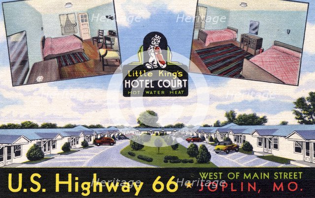 Little King's Hotel Court, Joplin, Missouri, USA, 1948. Artist: Unknown