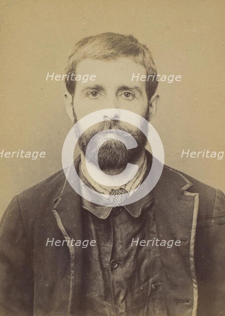 Sost. Edmond. 30 ans, né à Serqueux (Seine-Inférieure) le 15/11/64. Ciseleur. Anarchiste. ..., 1894. Creator: Alphonse Bertillon.