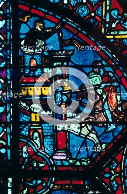 Battle for a city, stained glass, Chartres Cathedral, France, c1225. Artist: Unknown