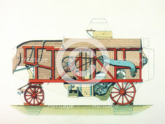 Portable threshing machine, c1910. Artist: Unknown