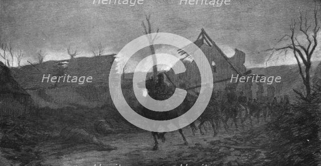 The Battle Seen by a Combatant; At nightfall, October 22, 1917, divisional artillery.., 1917 Creator: Unknown.