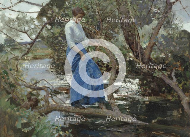 Crossing the Brook, 1913. Creator: Watson, Harry (1871-1946).