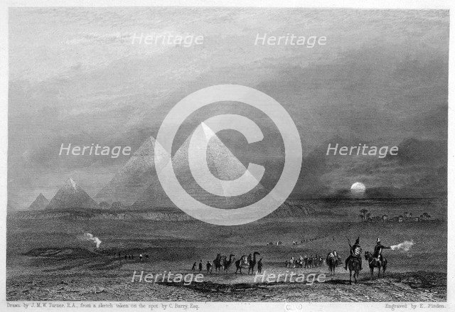 'The Pyramids', Giza, Egypt, 19th century. Artist: E Finden