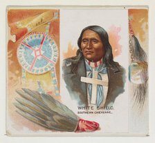 White Shield, Southern Cheyenne, from the American Indian Chiefs series (N36) for Allen & ..., 1888. Creator: Allen & Ginter.