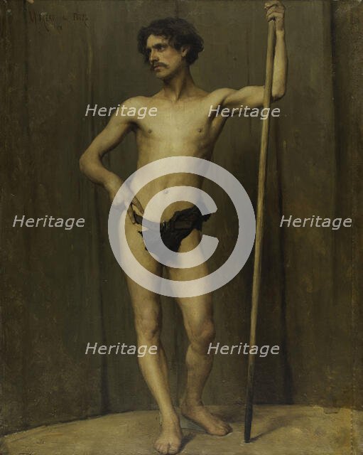 Figure study from live model (competition for the Prix de Rome), 1878. Creator: Georges Moreau de Tours.