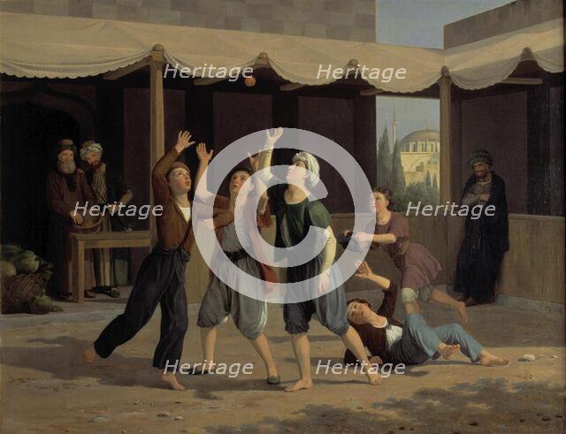 Aladdin makes a grab for the orange, 1831.  Creator: Adam August Müller.