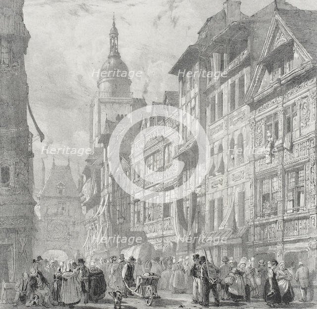 Rue du Gros Horloge, Rouen, 1824. Creator: Richard Parkes Bonington.