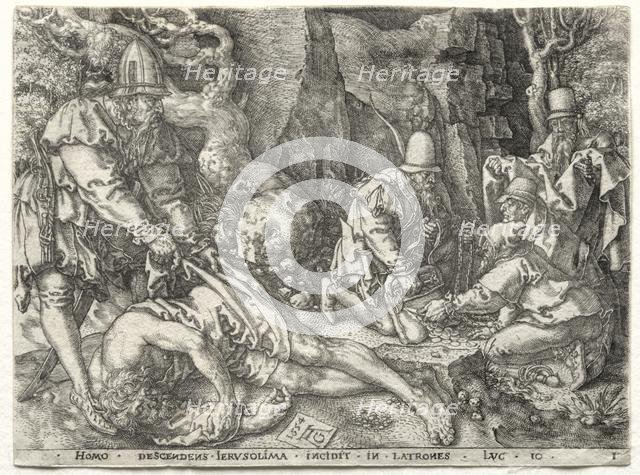 The Parable of the Good Samaritan: The Robbers Attacking the Travelers, 1554. Creator: Heinrich Aldegrever (German, 1502-1555/61).