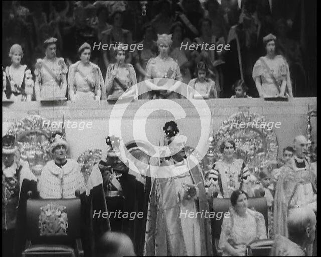 ...Queen Consort Mary of Teck, the Princess Royal...,1937. Creator: British Pathe Ltd.