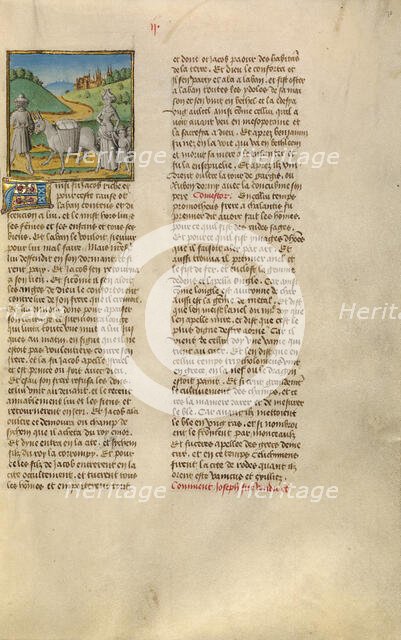 Jacob Going to Sichem; Miroir Historial, about 1475. Creator: Unknown.