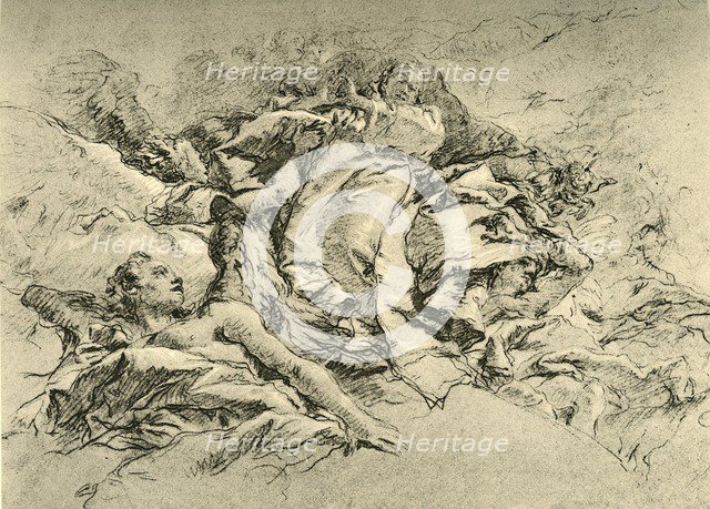 'Madonna in clouds surrounded by Angels', c1754, (1928). Artist: Giovanni Battista Tiepolo.