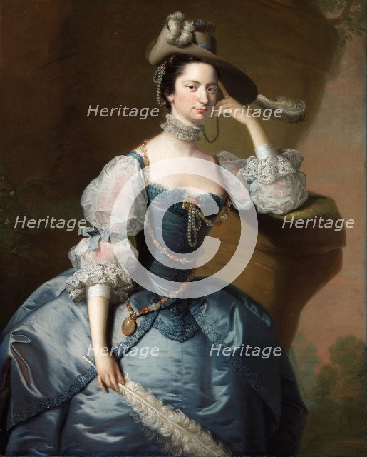 Portrait of Margaret, Lady Oxenden, c. 1755. Artist: Hudson, Thomas (1701-1779)