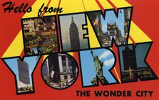 'Hello from New York the Wonder City', postcard, 1962. Artist: Unknown