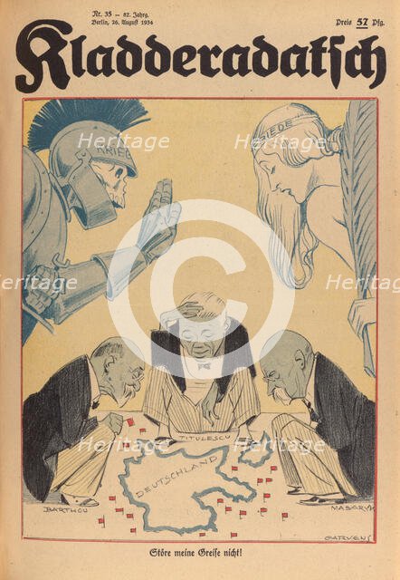 Don't Disturb My Old Men! Caricature from Kladderadatsch, 1934. Creator: Garvens, Oskar (1874-1951).