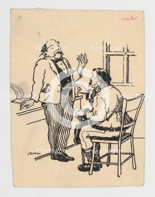 Lawyer with client, around 1920. Creator: Ladislav Treskon.