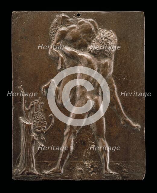 Hercules and Antaeus, late 15th - early 16th century. Creator: Moderno.