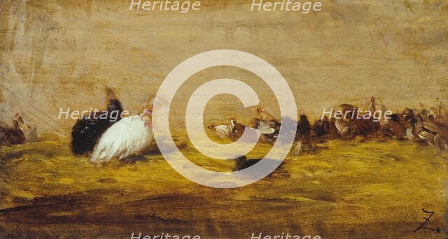 Les dindons, between 1850 and 1855. Creator: Felix Francois Georges Philibert Ziem.