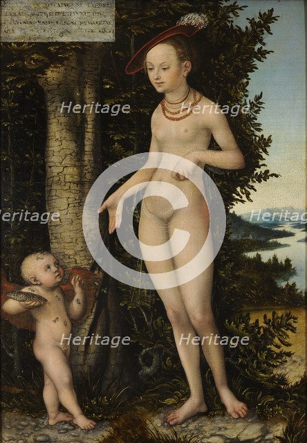 Venus with Cupid the Honey Thief. Artist: Cranach, Lucas, the Elder (1472-1553)