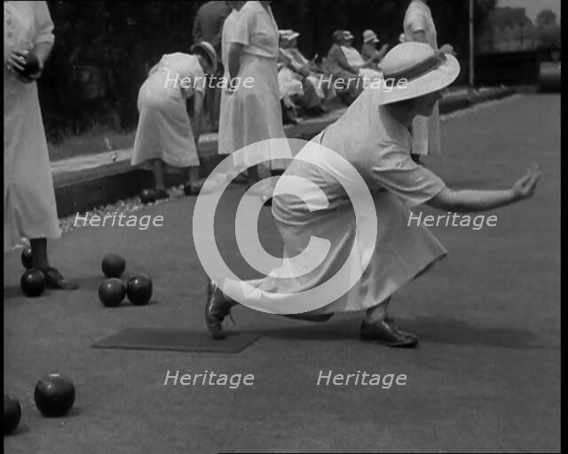 Women Playing Bowls, 1936. Creator: British Pathe Ltd.