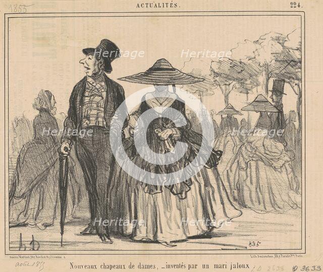 Nouveaux chapeaux de dames ..., 1855. Creator: Honore Daumier.