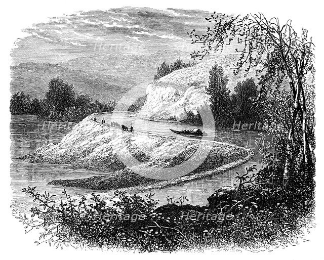 The James River and countryside near Richmond, Virginia, USA, 19th century. Artist: Unknown