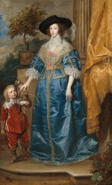 Queen Henrietta Maria with Sir Jeffrey Hudson, 1633. Creator: Anthony van Dyck.