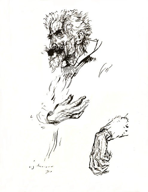 'Don Quixote. Pen Sketch from 'Line: An Art Study', 1923. Artist: Edmund Joseph Sullivan.