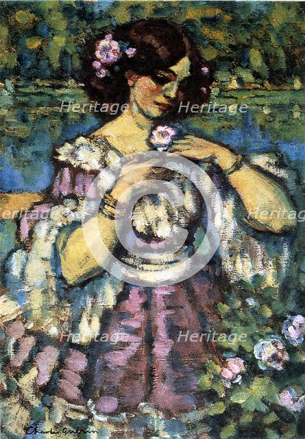 'Woman With Rose', 1901. Artist: Charles Guerin