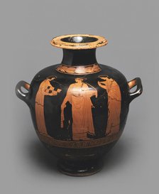 Hydria (Kalpis) with a Depiction of a Scene in Gynaeceum. Attic pottery.