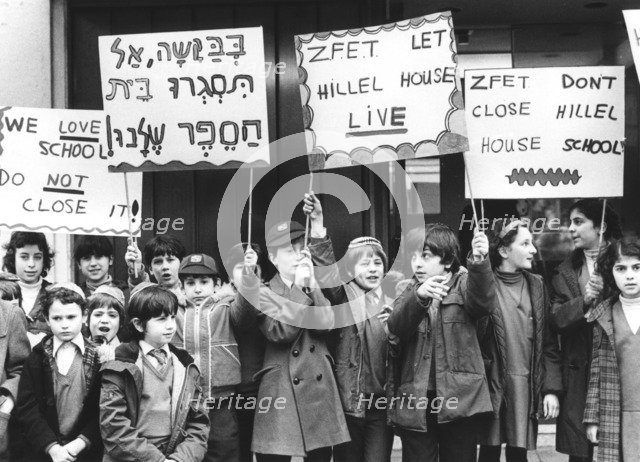 Demonstration against Hillel House School closure, London, 1981. Artist: Unknown