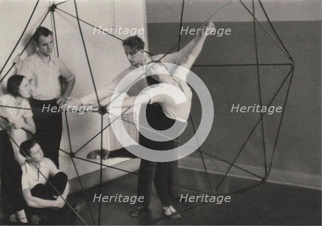 Folkwangschule Essen: Sigurd Leeder teaches a slant in space in Laban's icosahedron, 1930. Creator: Anonymous.